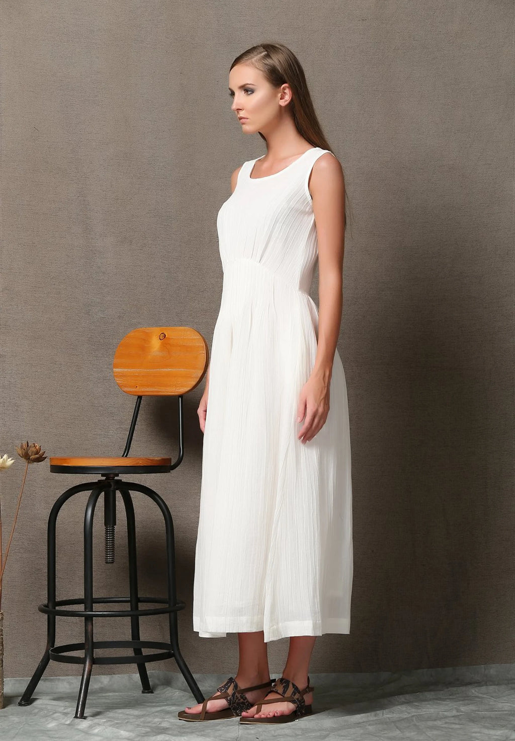 Bridget - Sleeveless Linen Maxi Dress